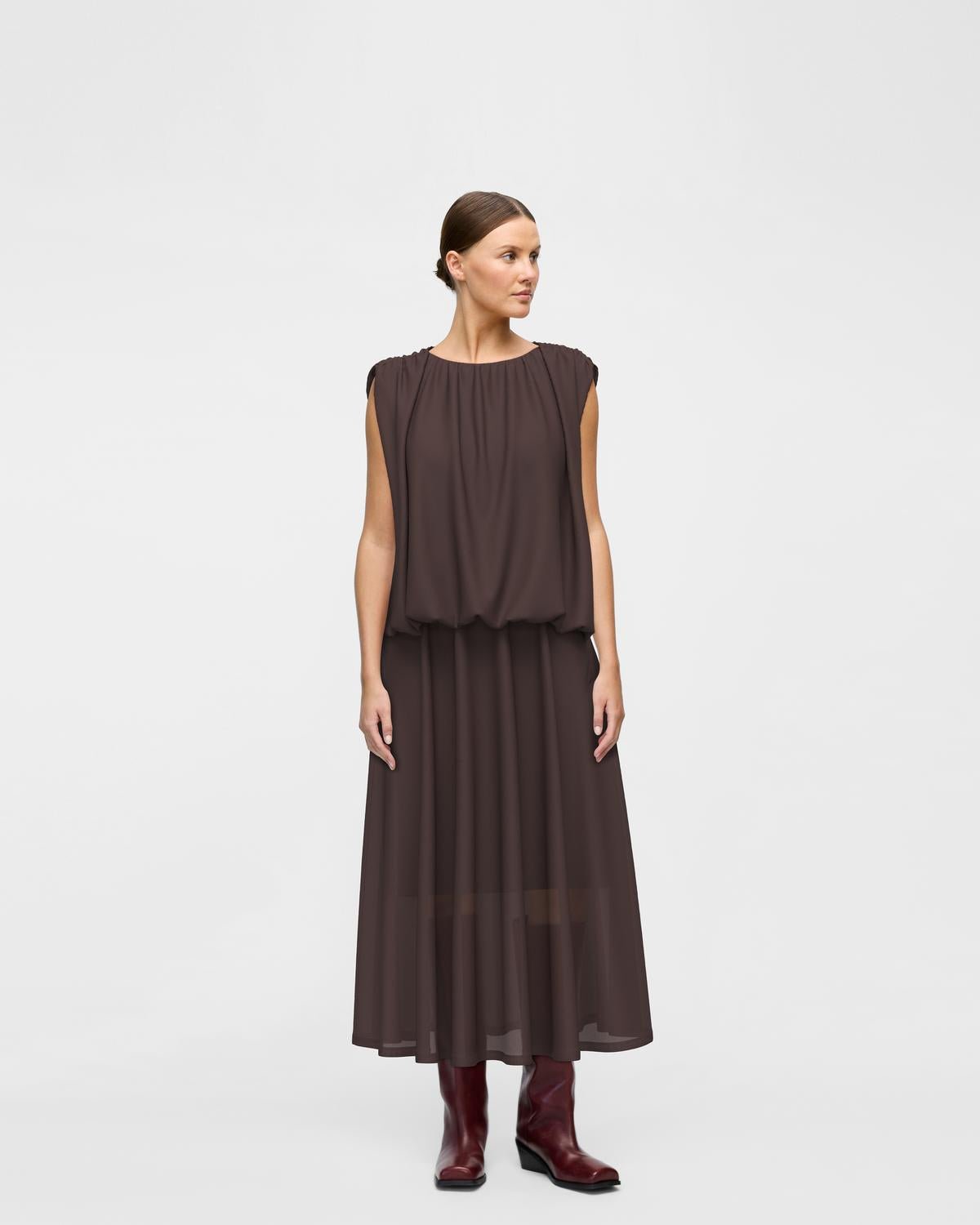 VIKARFA Midi Skirt - Coffee Bean - VERO MODA & VILA Bergvik